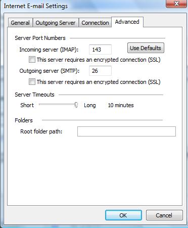 הגדרות PORT'ים לדואר אלקטרוני ב-IMAP